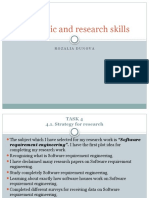Academic and Research Skills for Software Requirements Engineering