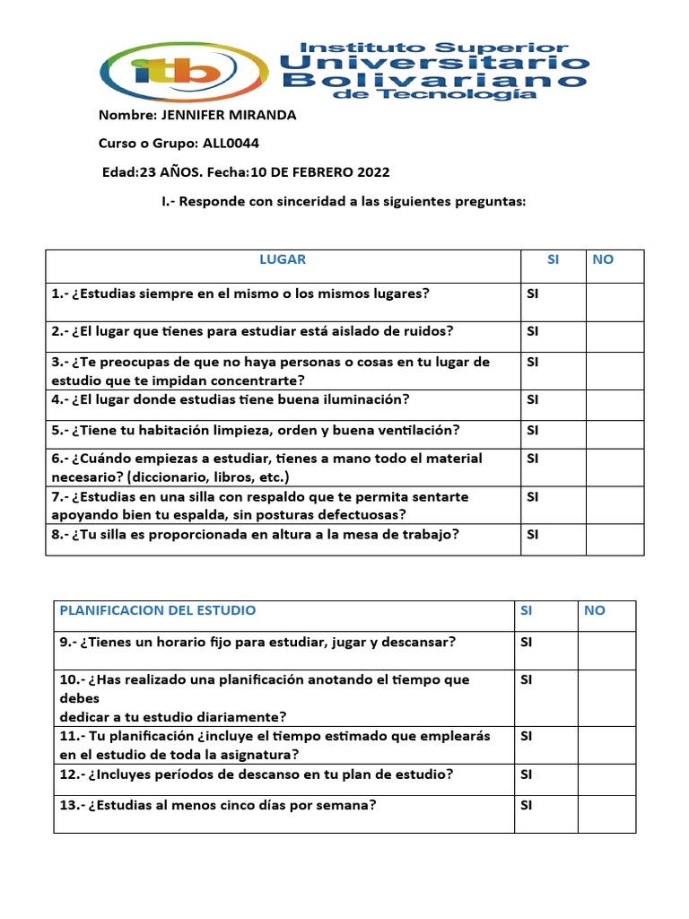 Hábitos de Estudio de Jennifer Miranda | PDF | Crecimiento personal y ...