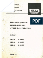 Hatz E80G E85G E89G E80FG E85FG E89FG Livret Reparation