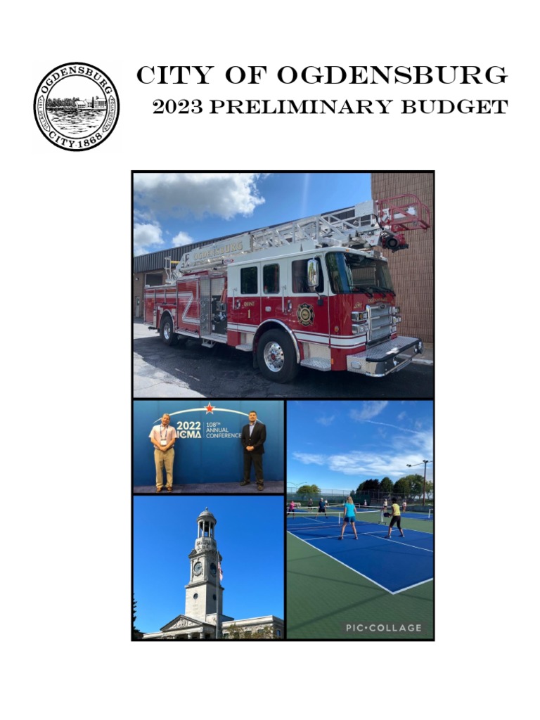 2023 Ogdensburg Preliminary Budget PDF Taxes Employment