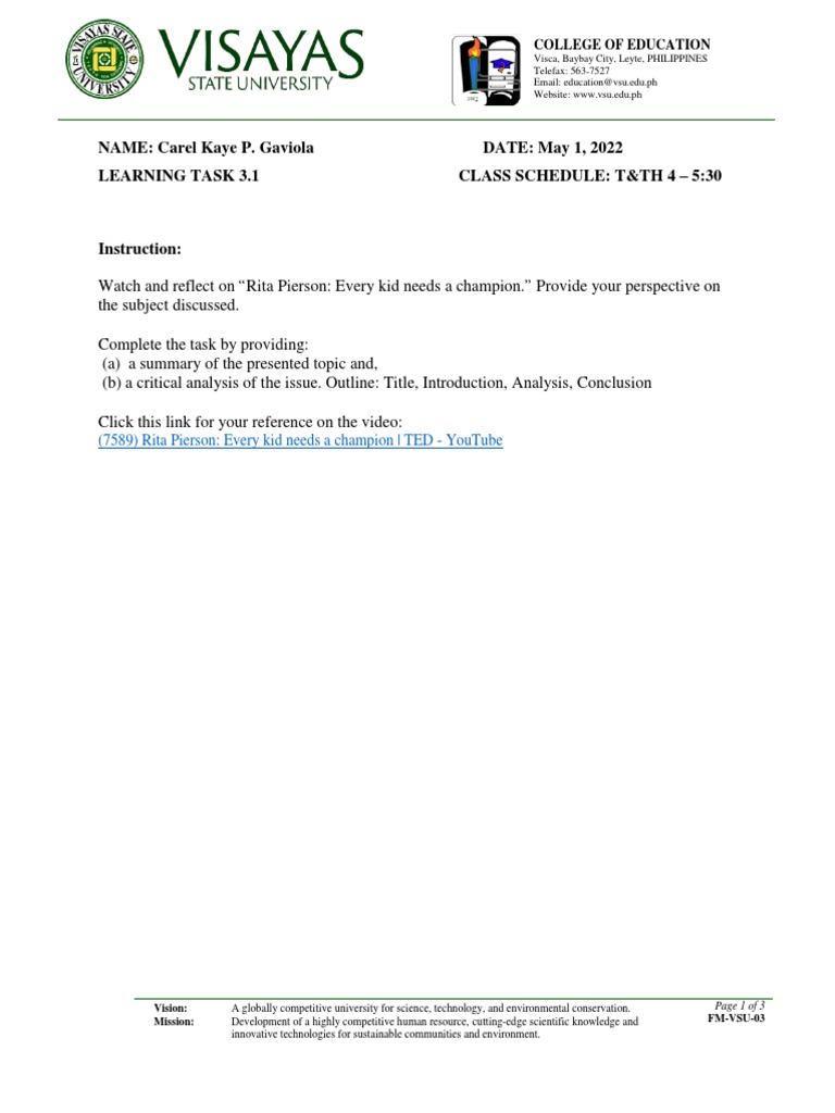 Pred 125 activity 3 vega pdf public speaking teachers
