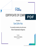 Zaffars Python Beginner Certificate