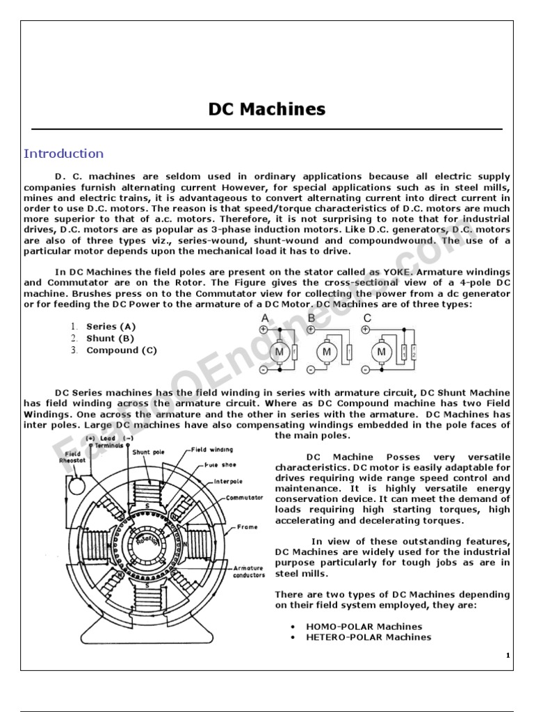 DC Machines | PDF | Electromagnetic Induction | Electric Motor