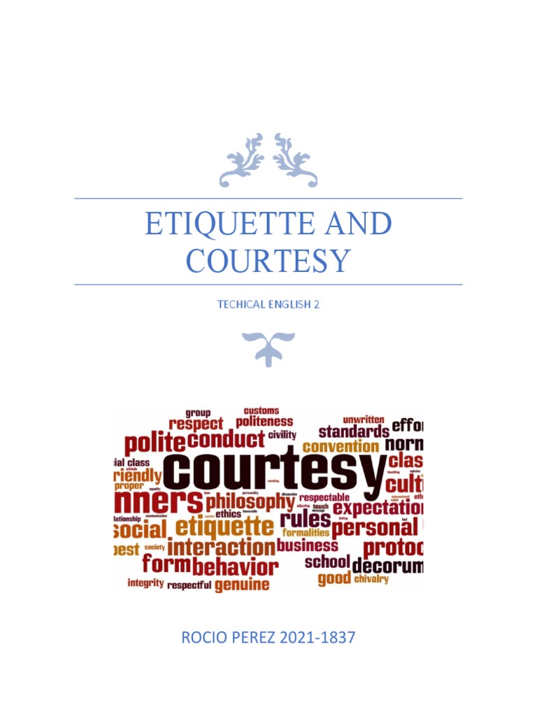 Etiquette and Courtesy PDF Etiquette Psychology