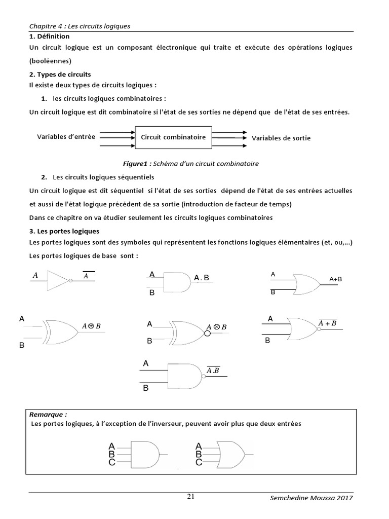 Circuits logiques combinatoires expliqués | PDF | Fonction logique ...