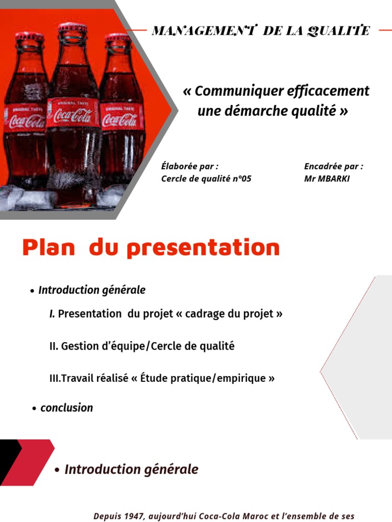Démarche qualité chez Coca-Cola Maroc | PDF | Management de la qualité ...