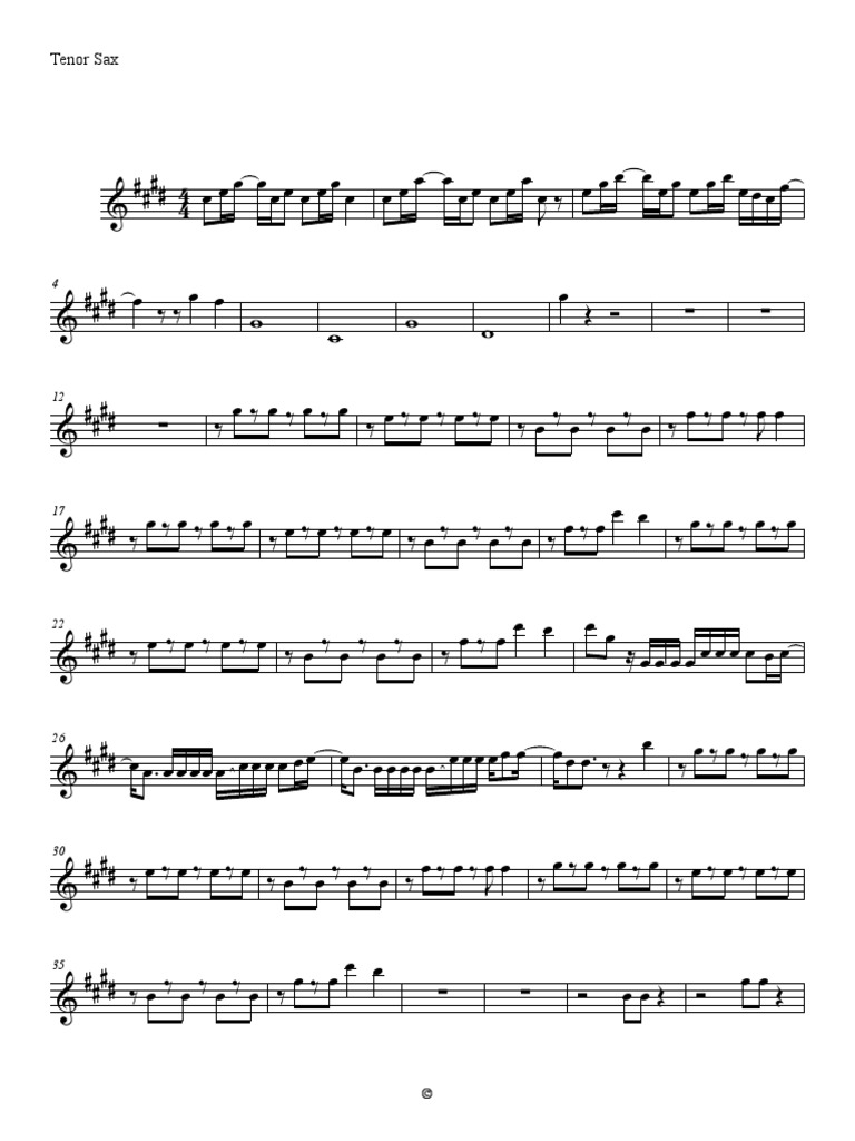 Despacito Tenor Sax PDF