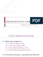 UNIT 4 - Phrase Structure. X-Bar Theory