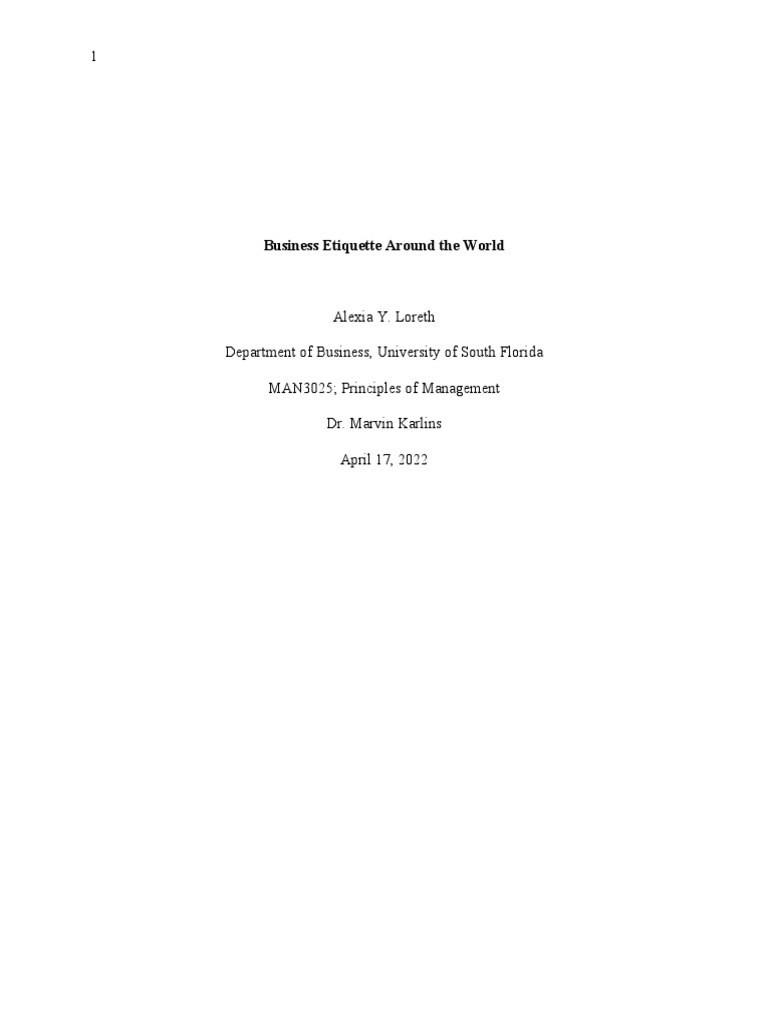 Global Business Etiquette Guide | PDF | Clothing