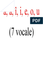 Lista Vocalelor Alfabetului Român
