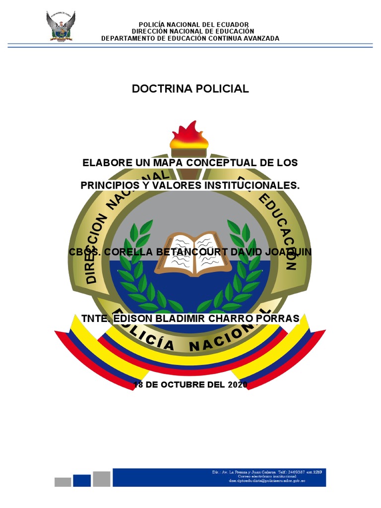 Principios y Valores de la Policía Nacional | PDF | Policía | Justicia