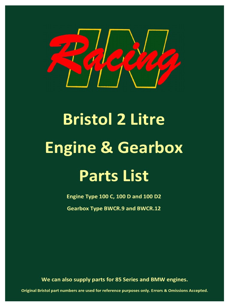 Inracing Bristol Catalogue 2013 PDF Distributor Piston