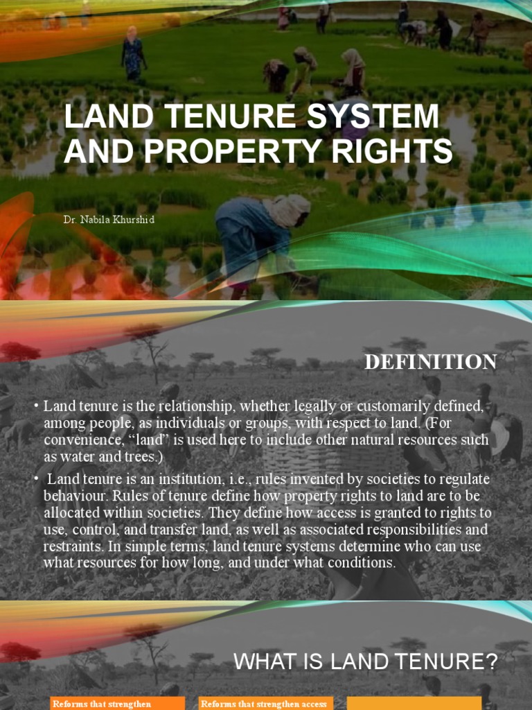 Lecture 6 Land Tenure PDF Leasehold Estate Lease