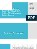 Understanding Culture, Society, & Politics through Social Phenomena