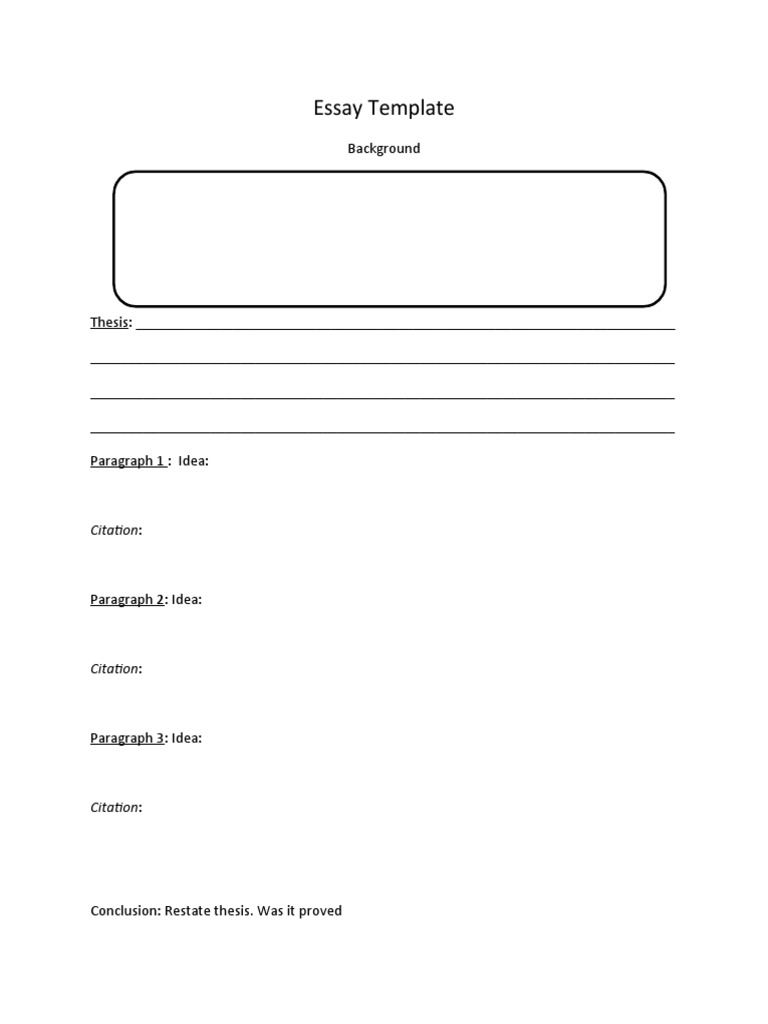 writing essay template pdf