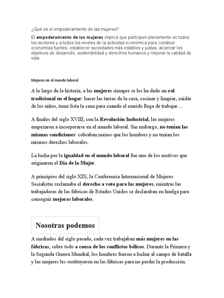 Qué Es El Empoderamiento de Las Mujeres | PDF | Mujer | Empoderamiento
