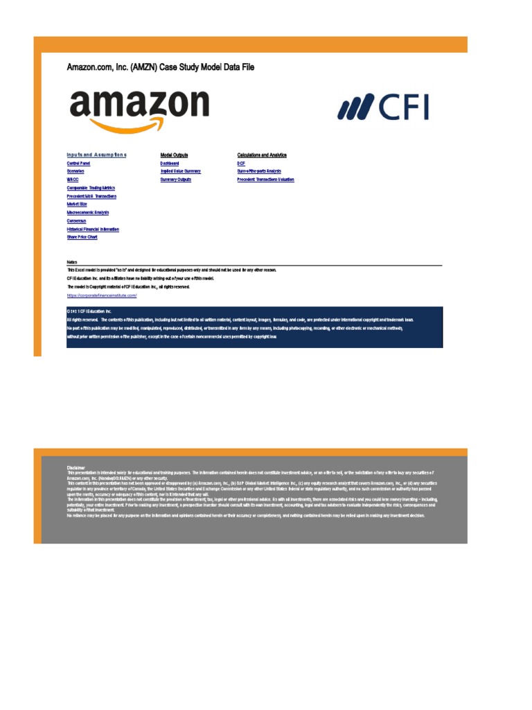 Amazon Case Study Model Data File Final Download Free PDF