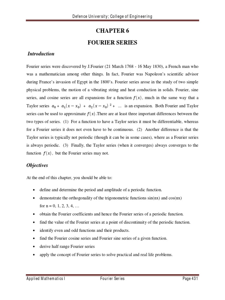 Maths 6 | PDF | Trigonometric Functions | Fourier Series