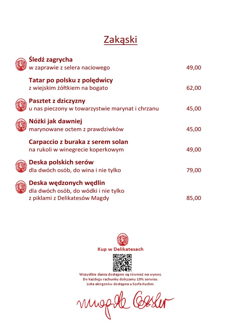 Menu Restauracja U Fukiera 1 | PDF
