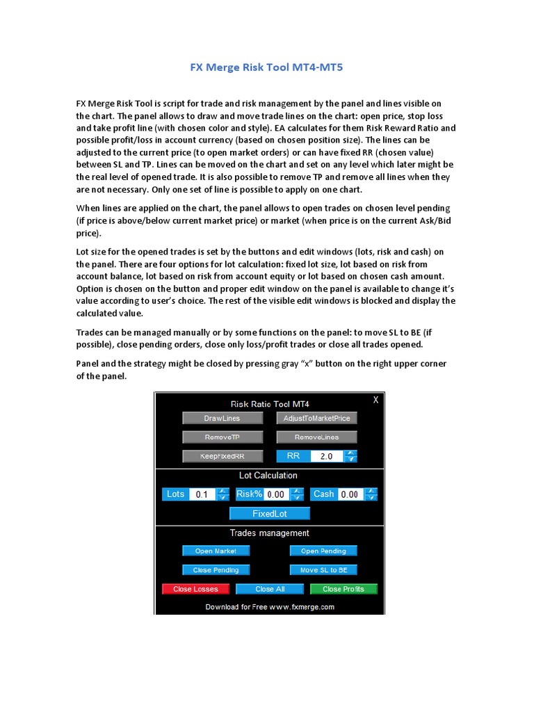 FX Merge Risk Management Tool MT4-MT5 | PDF | Option (Finance) | Prices