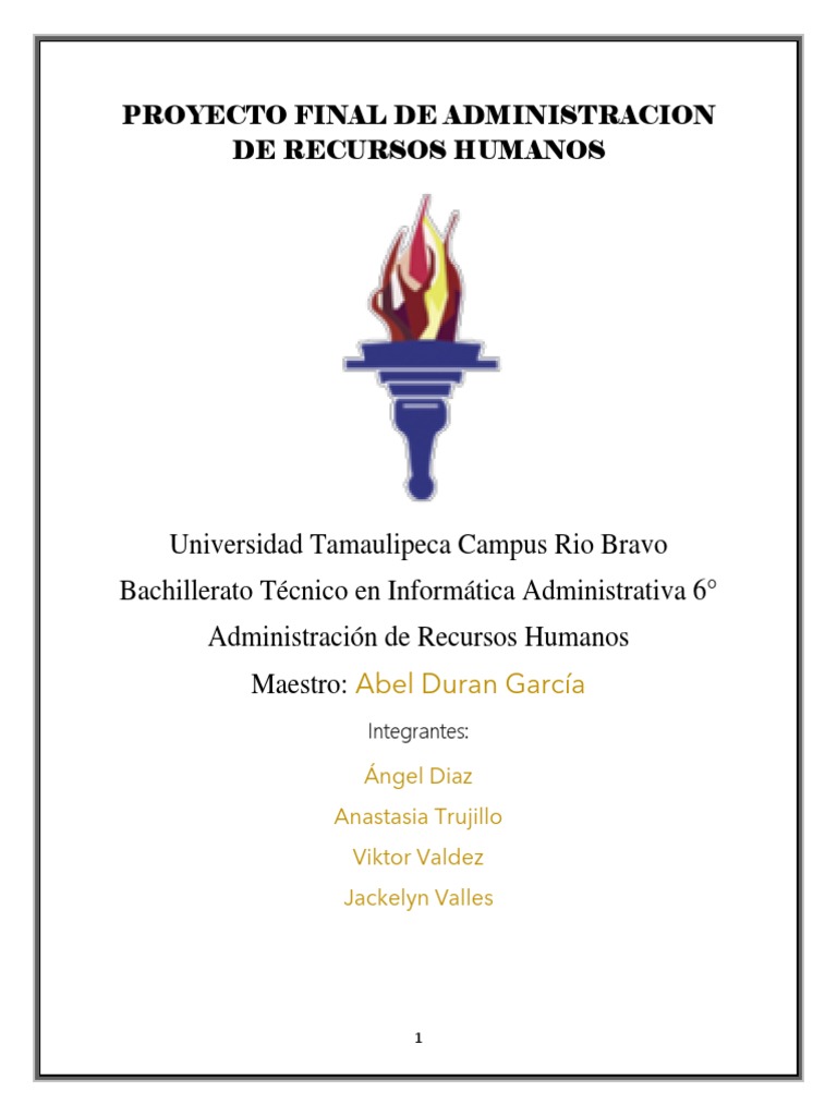 Proyecto Final en Recursos Humanos | PDF