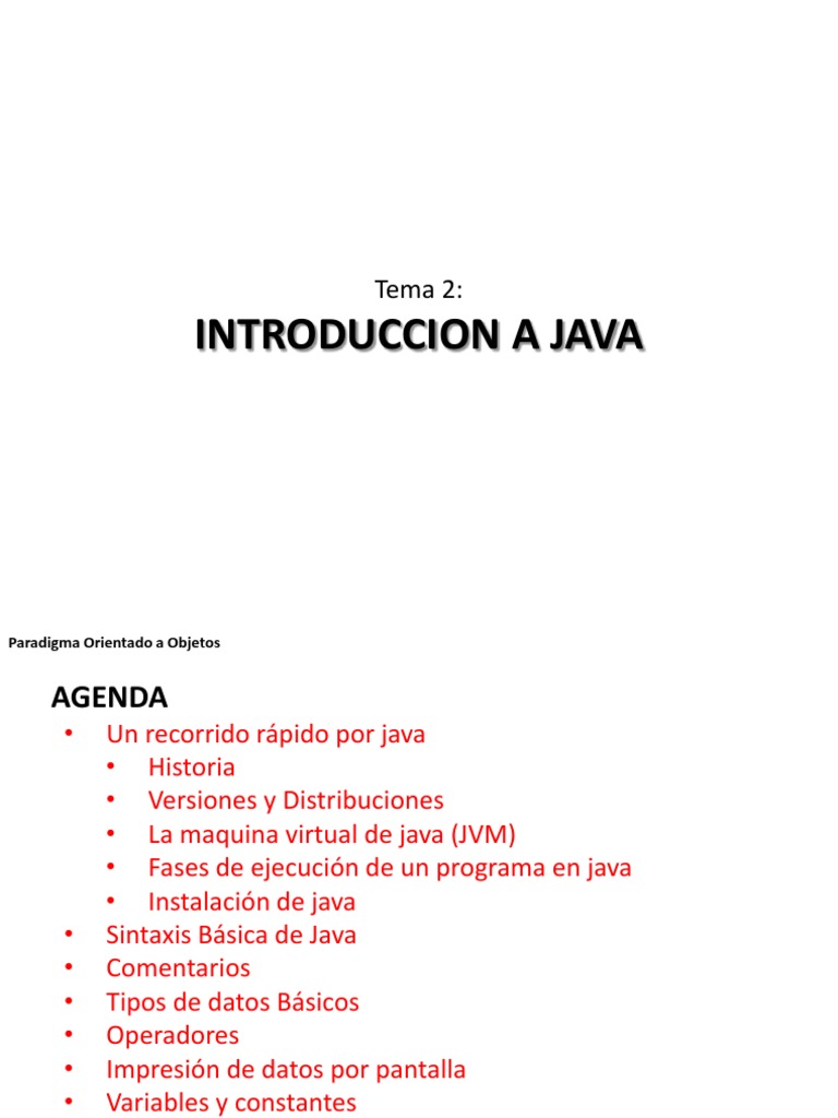 Sesion 2a - Introduccion A Java 2 | PDF | Java (lenguaje de ...