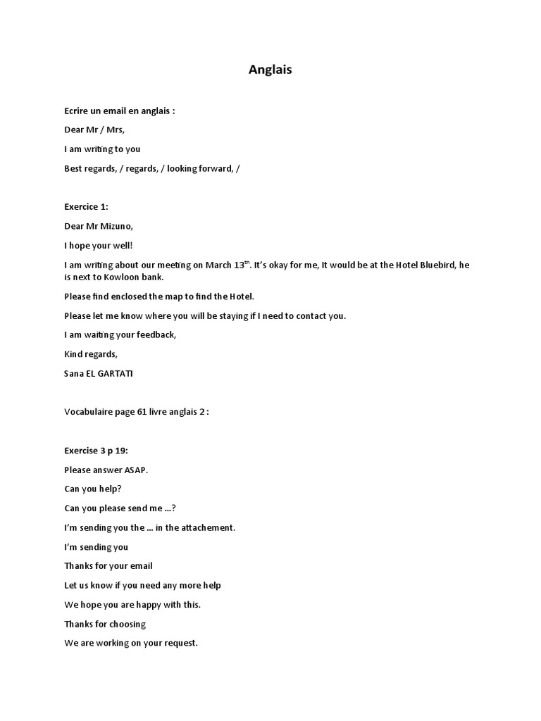 comment faire des phrases en anglais pdf