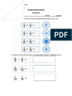 Prueba de Matemáticas TERESITA FRACCIONES