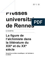 Le Savant Fou - La Figure de L'alchimiste Dans La Littérature Du XIXe Et Du XXe