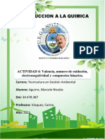 Actividad 4 Valencia, Numero de Oxidacion, Electronegatividad y Comp Binarios