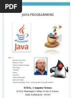 Java Programming: II B.SC., Computer Science