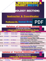 BSC Immunology Course Sylibus - Updated 1st Sem. 2022-2023