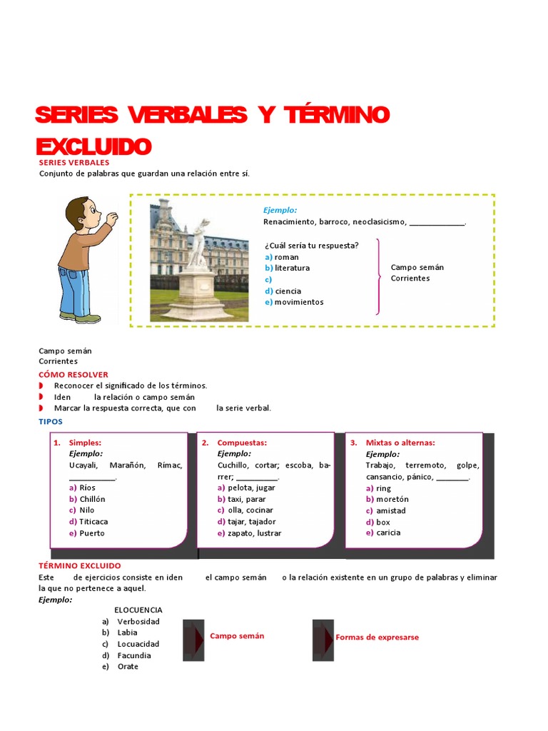 Series Verbales y Termino Excluido para Segundo Grado de Secundaria ...
