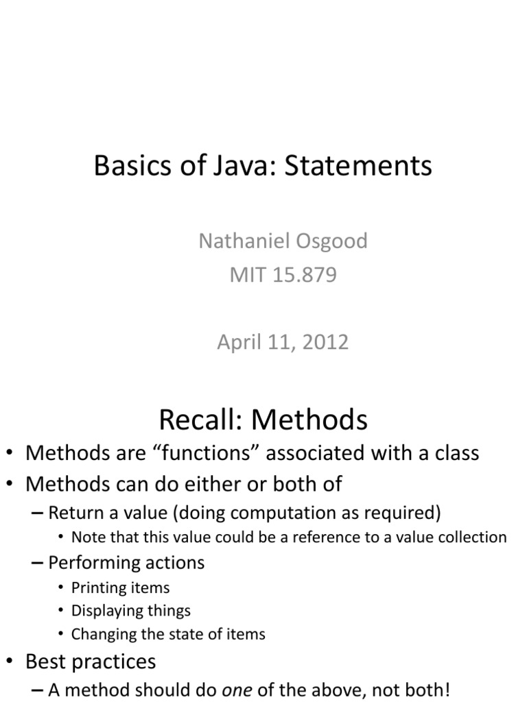 Tutorial 3 - Java Statements | PDF | Computer Programming | Software ...