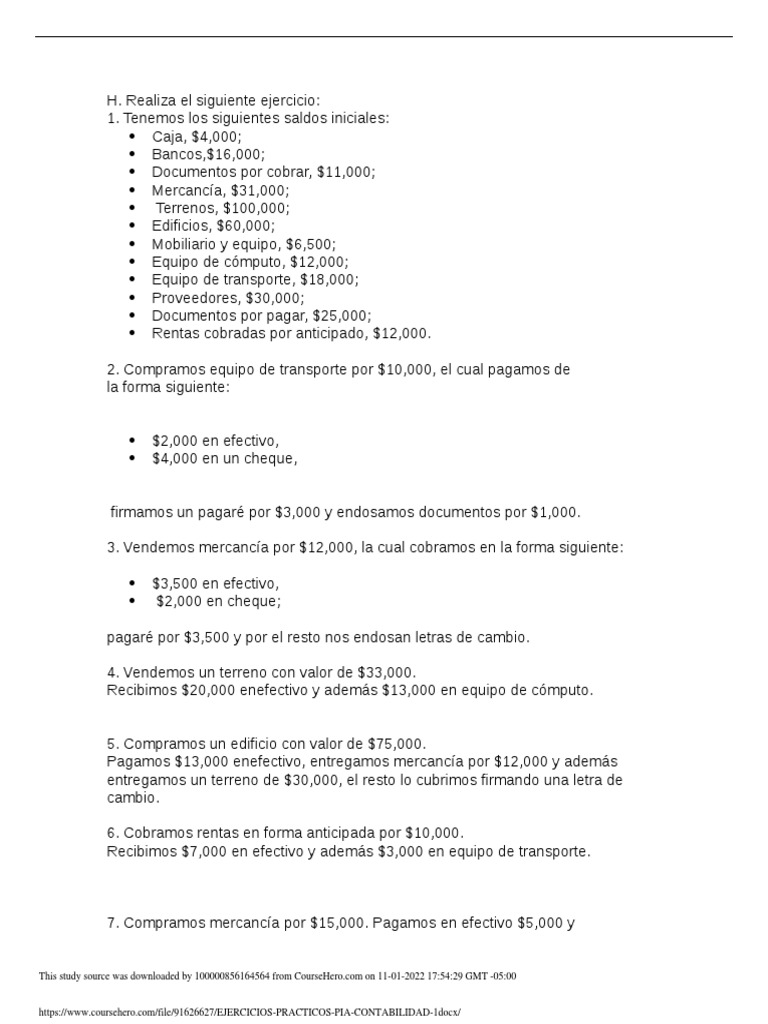 Ejercicios Prácticos de Contabilidad | PDF | Bancos | Contabilidad ...
