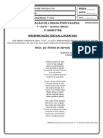 Avaliação de LP - 1 Série - 3º Bimestre