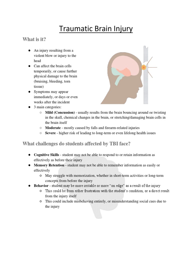 Tbi Handout | Download Free PDF | Traumatic Brain Injury | Concussion