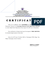 Certificate of Employment For Teachers