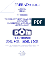 Tehničko Uputstvo Za B30 120 ELEKTRONIK