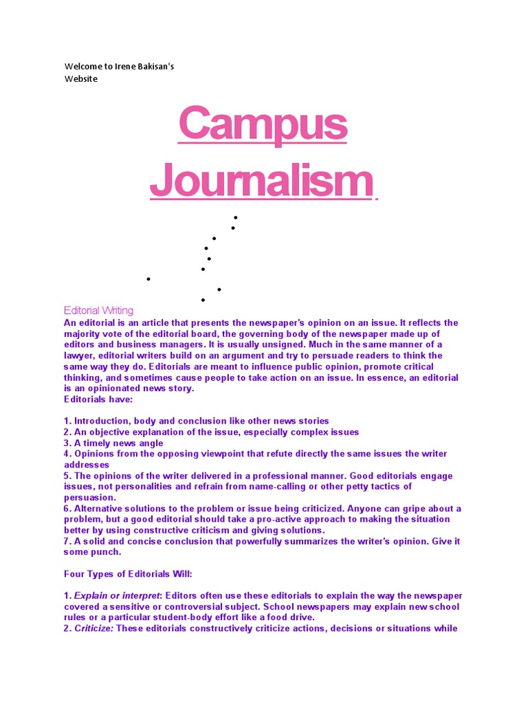 Editorial Writing Pdf Persuasion Newspapers