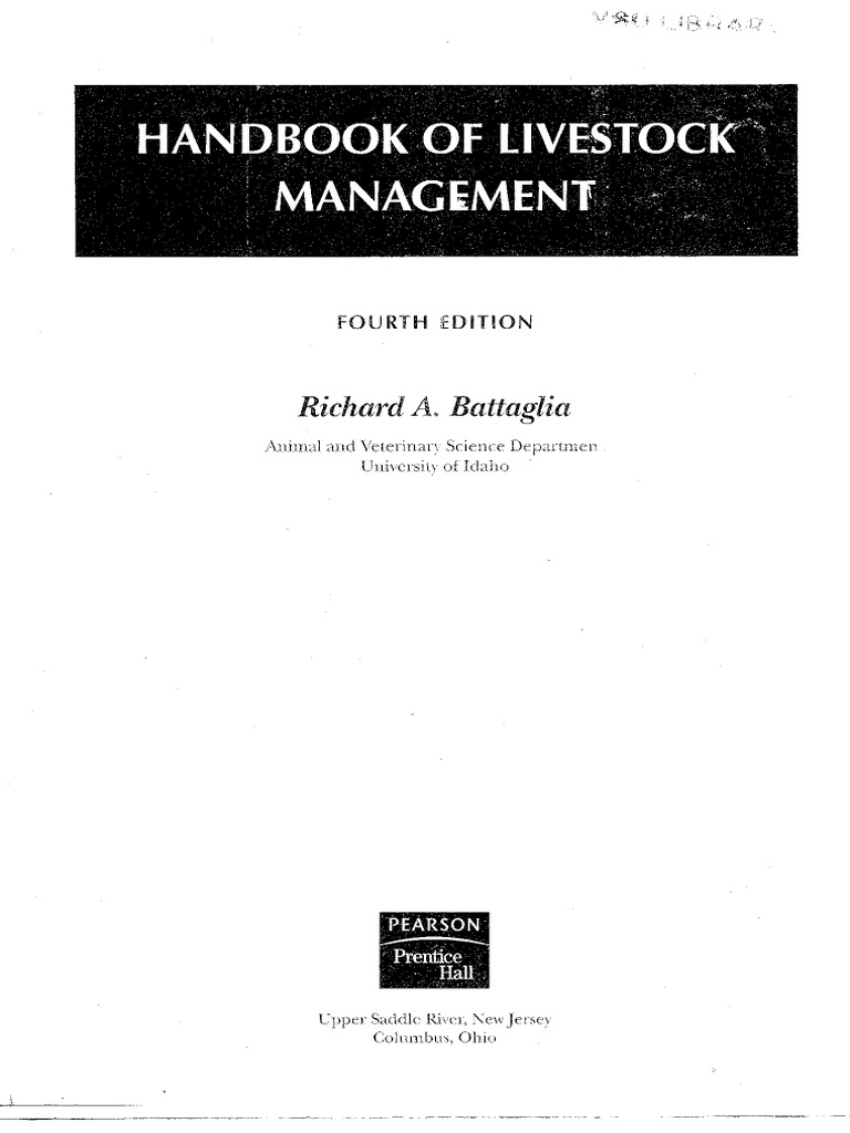 Handbook of Livestock ManagementBattaglia PDF