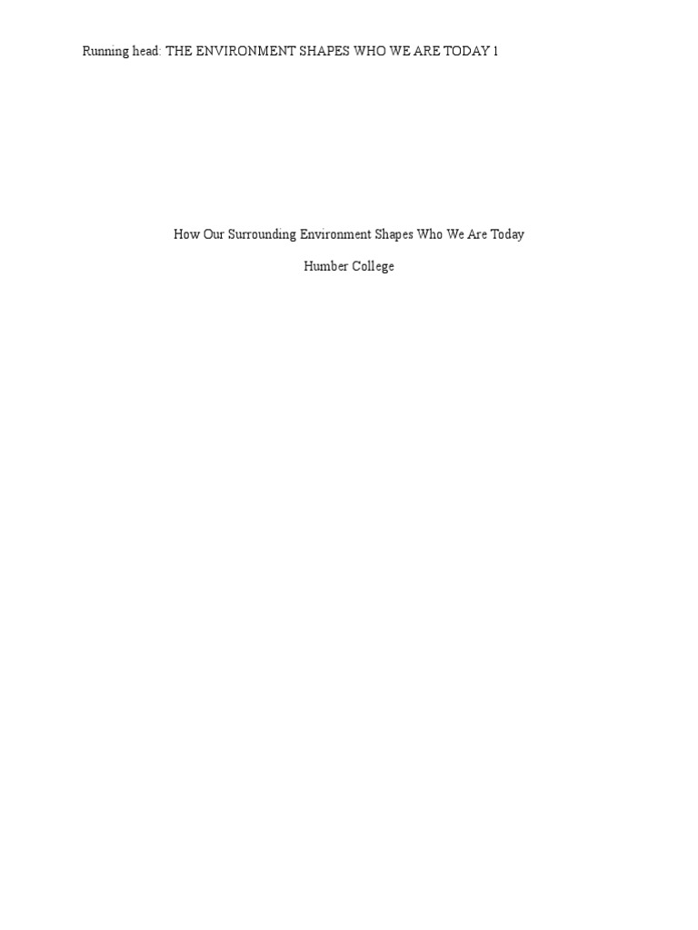 How Environment Shapes Human Identity | PDF | Natural Selection ...