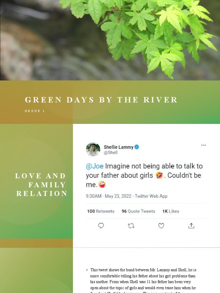 essay on green days by the river