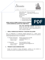 Escrito #3 Señala Correos Electronicos y Telefonos Celulares, Presenta Pliego Interrogatorio y Videos