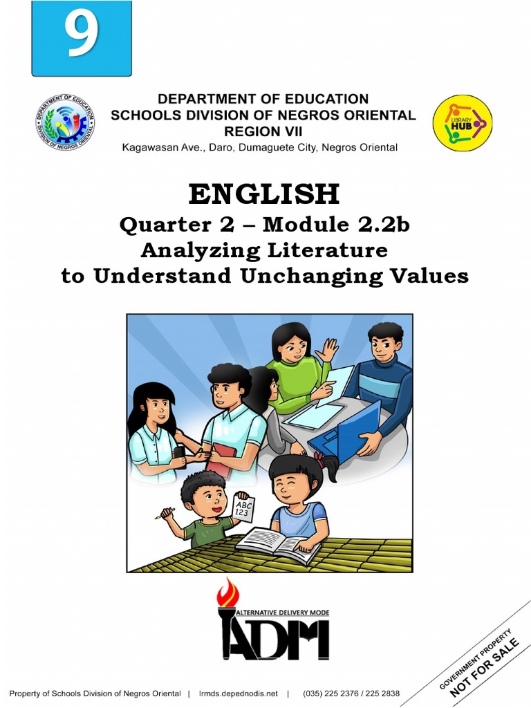 Grade9 Module 2.2b Analyzing Literature To Understand Unchanging Values ...
