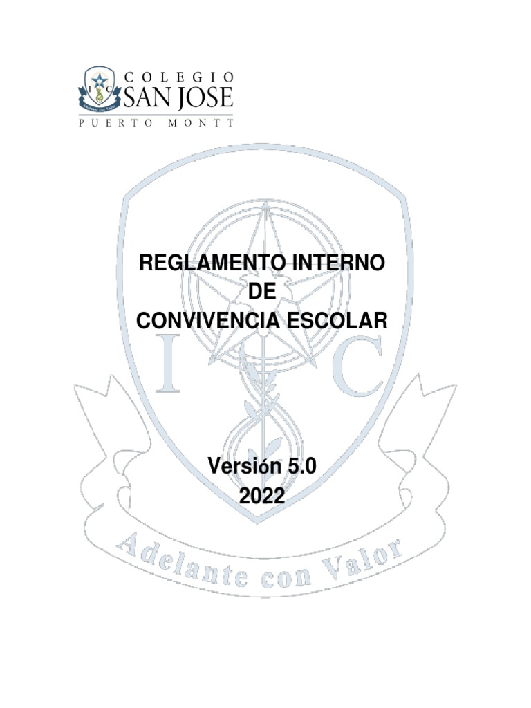 Reglamento Interno de Convivencia Escolar 2022 | PDF | Aprendizaje ...