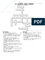 1.1 Los Primeros Seres Humanos. (Crucigrama)