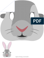 Hare Mask Colored Template Paper Craft