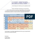 Calasanz 2 - Horario de exámenes 1er quimestre 2022