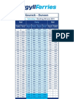 Gourock-Dunoon ferry timetable and rail connections